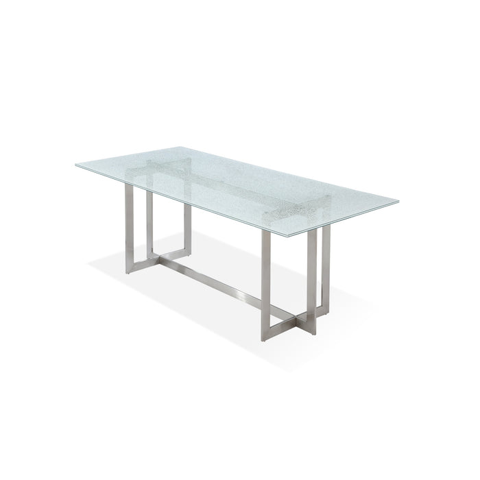 Modus Eliza Cracked Glass Dining Table in Brushed Stainless SteelImage 4
