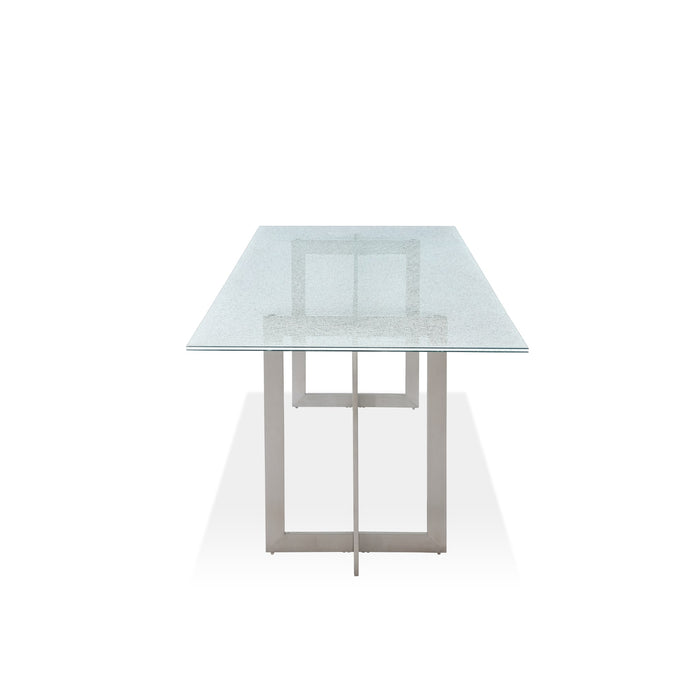 Modus Eliza Cracked Glass Dining Table in Brushed Stainless SteelImage 6