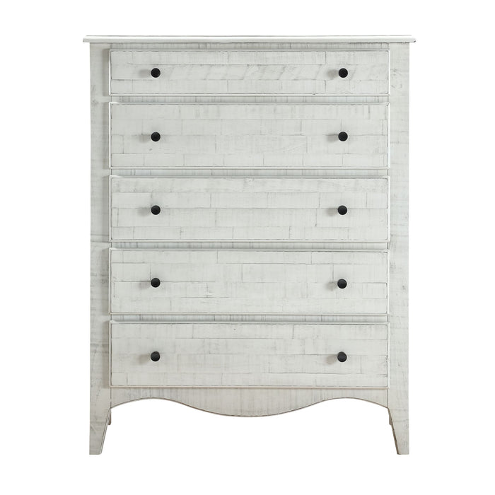 Modus Ella Solid Wood Five Drawer Chest in White Wash (2024) Image 3