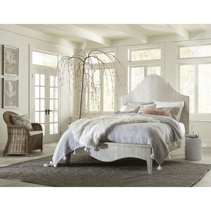 Modus Ella Solid Wood Scroll Bed in White Wash Main Image