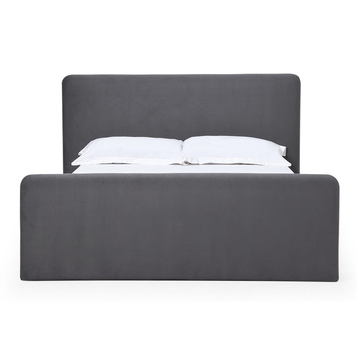 Modus Elora Fully Upholstered Platform Bed in Charcoal Velvet Image 3