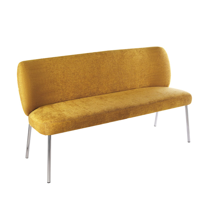 Modus Fomo Chenille-upholstered Stainless Steel Base Settee in Pineapple Image 1