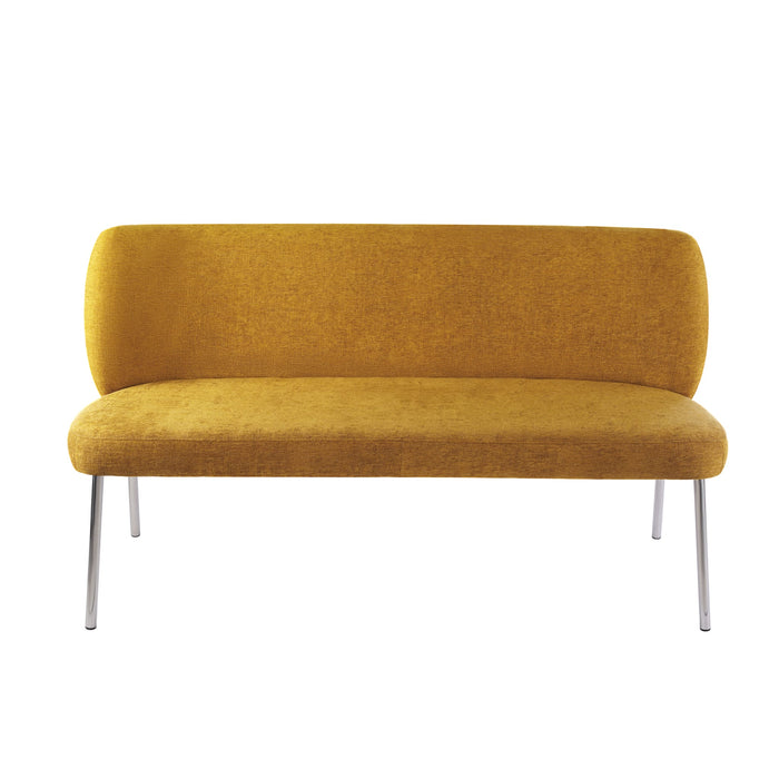 Modus Fomo Chenille-upholstered Stainless Steel Base Settee in Pineapple Main Image