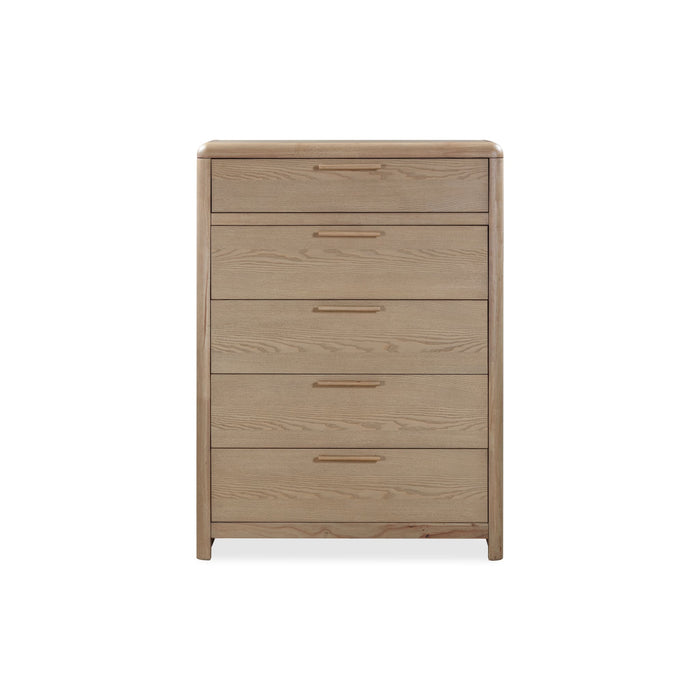 Modus Furano Five Drawer Ash Wood Chest in Ginger Image 2