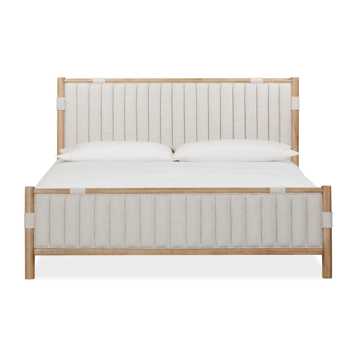 Modus Furano Upholstered Panel Bed in Ginger and Brun Boucle Image 1