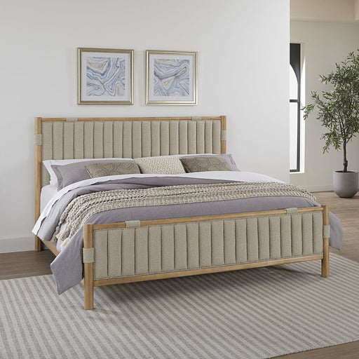 Modus Furano Upholstered Panel Bed in Ginger and Brun Boucle Main Image