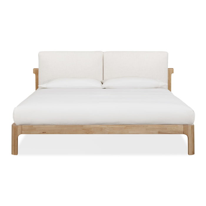 Modus Furano Upholstered Two Cushion Platform Bed in Ginger and Natural Linen Image 3