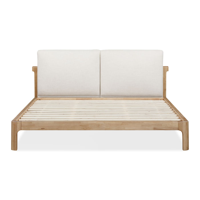 Modus Furano Upholstered Two Cushion Platform Bed in Ginger and Natural Linen Image 6