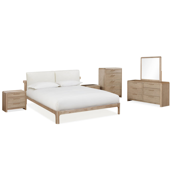 Modus Furano Upholstered Two Cushion Platform Bed in Ginger and Natural Linen Image 9