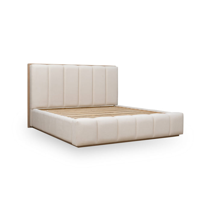 Modus Gardenia Wood Frame Upholstered Platform Bed in Cotton and Chai Image 4