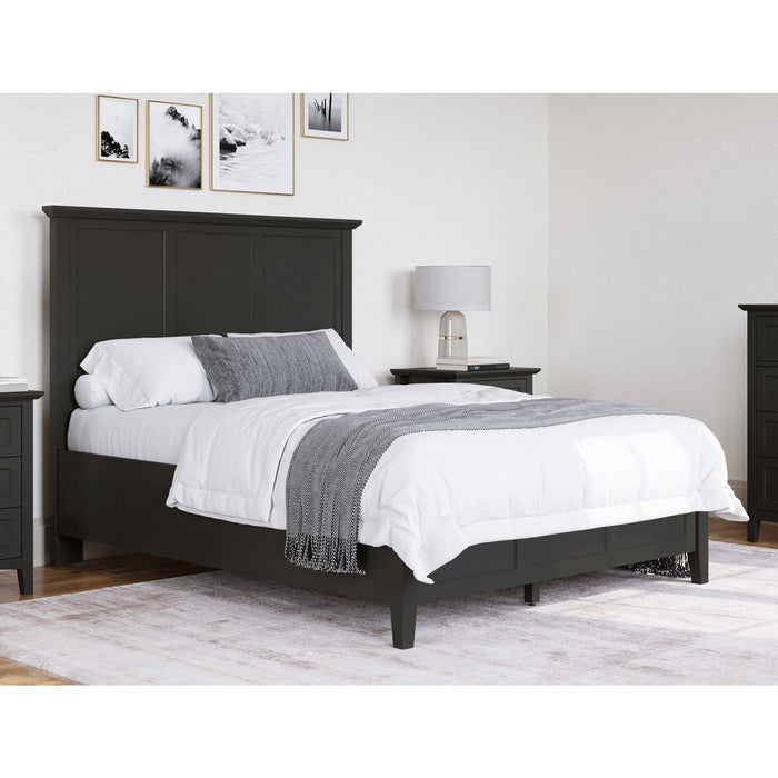 Grace Three Panel Bed in Raven Black