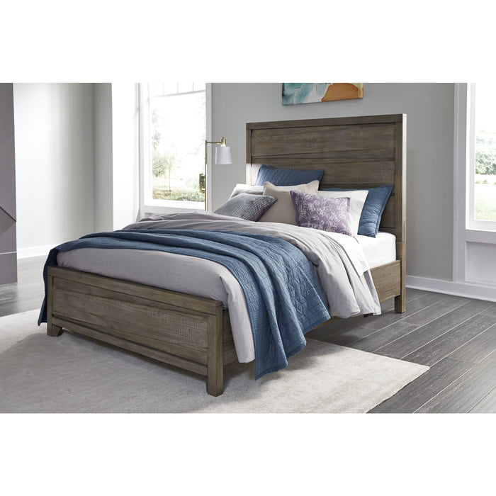 Hearst Solid Wood Panel Bed in Sahara Tan