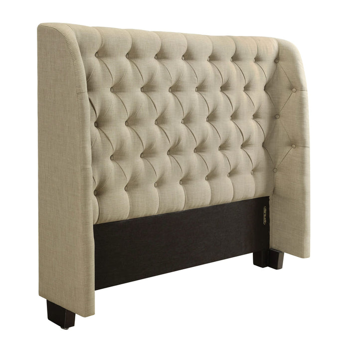 Modus Levi Wingback Upholstered Headboard in Toast Linen Image 3