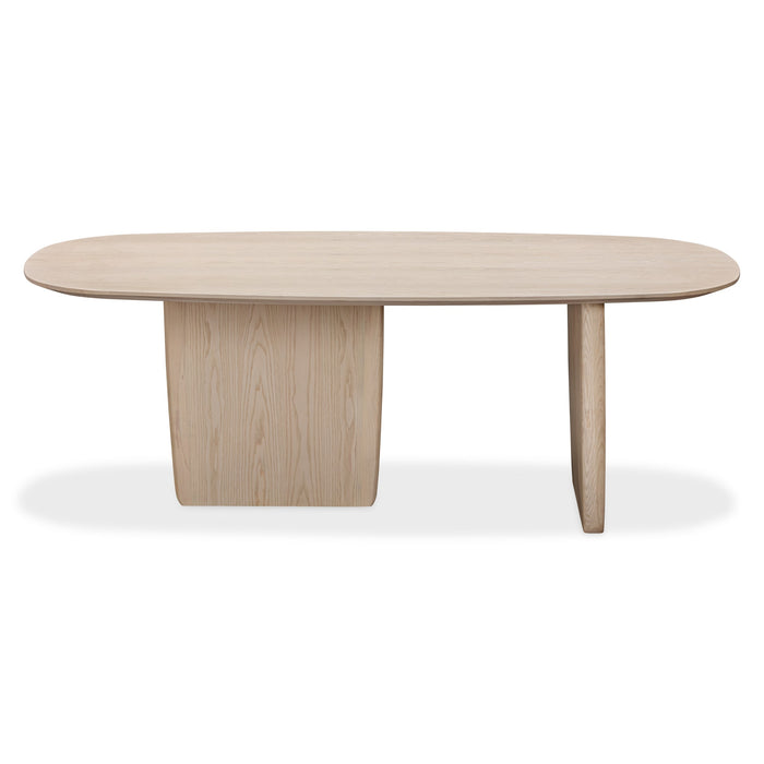 Modus Liv Ash Wood Oval Dining Table in White Sand Image 1