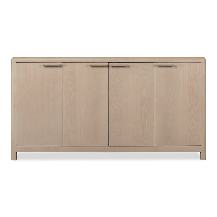 Modus Liv Four Door Ash Wood Sideboard in White Sand Main Image