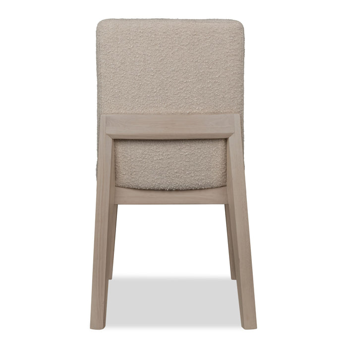 Modus Liv Solid Wood Dining Chair in White Sand and Brun Boucle Image 3