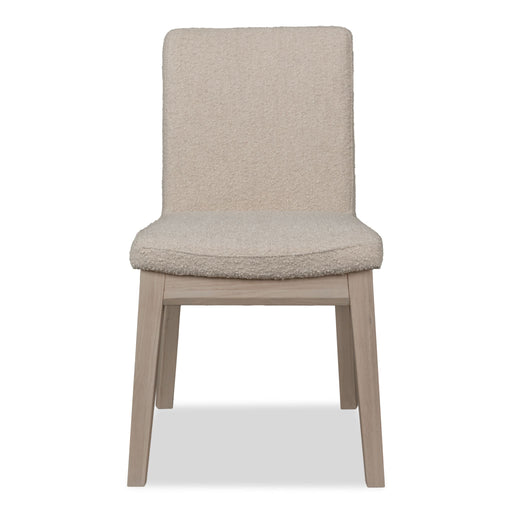 Modus Liv Solid Wood Dining Chair in White Sand and Brun Boucle Main Image