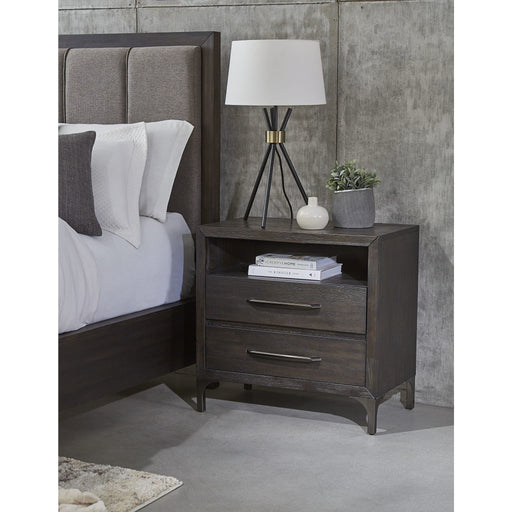 Modus Lucerne Upholstered Panel Bed in Vintage Coffee Image 1