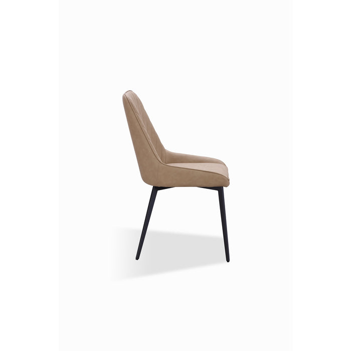 Modus Lucia Metal Leg Upholstered Dining Chair in Penny  Synthetic Leather and Gunmetal Image 2