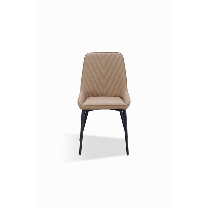 Modus Lucia Metal Leg Upholstered Dining Chair in Penny  Synthetic Leather and Gunmetal Main Image