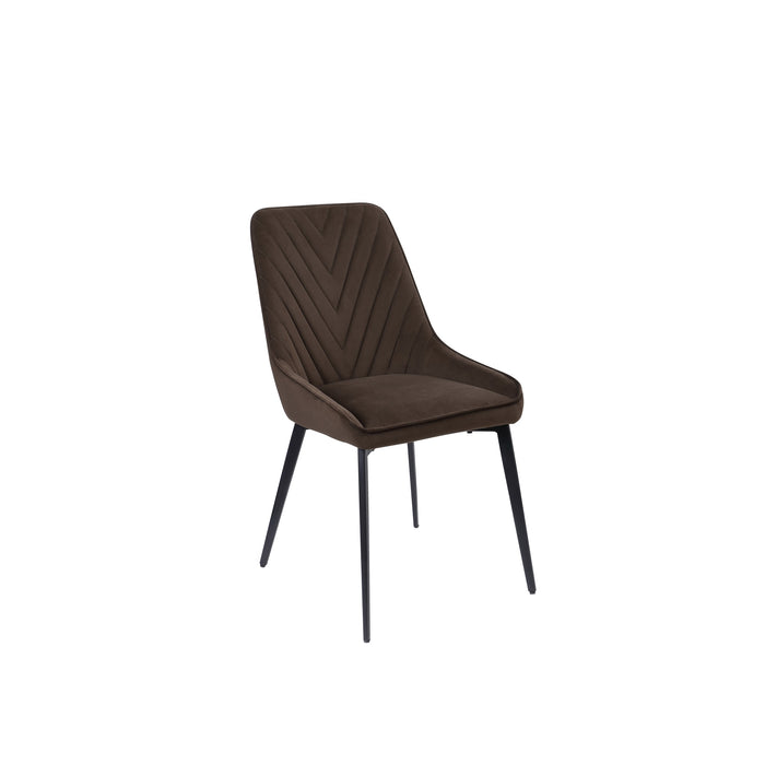 Modus Lucia Metal Leg Upholstered Dining Chair in Penny  Velvet and Gunmetal Image 1