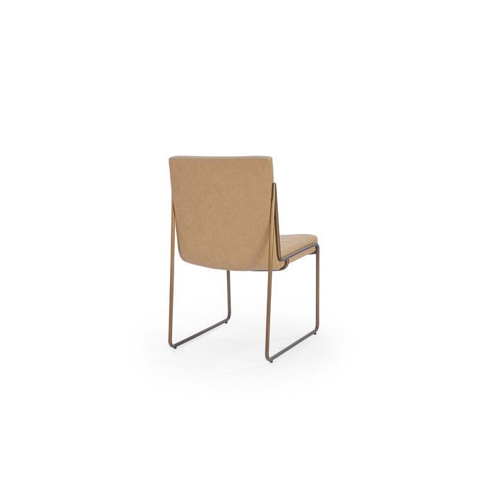 Modus Madison Metal Frame Dining Chair in Honey Synthetic Leather Image 2
