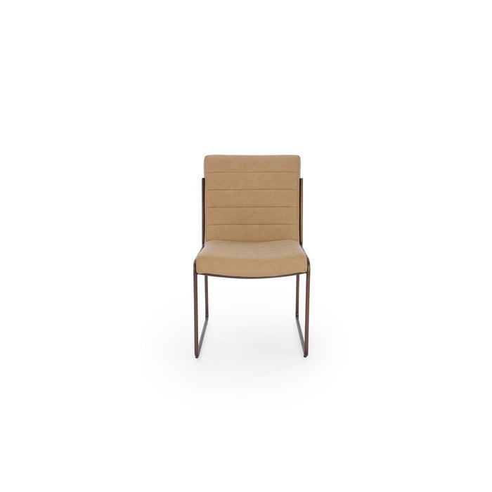 Modus Madison Metal Frame Dining Chair in Honey Synthetic Leather Image 3