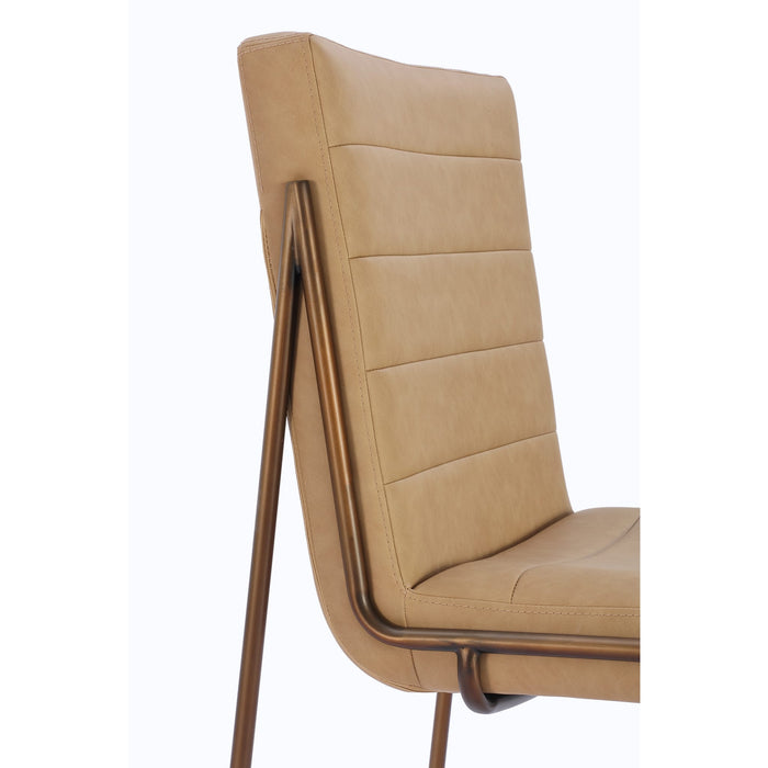 Modus Madison Metal Frame Dining Chair in Honey Synthetic Leather Image 4