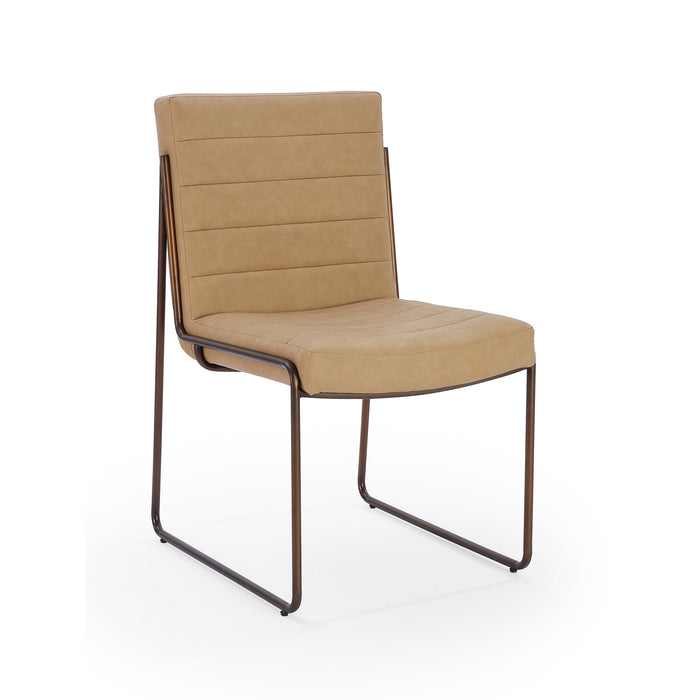 Modus Madison Metal Frame Dining Chair in Honey Synthetic Leather Main Image