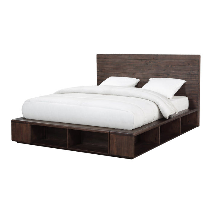 Modus McKinney Solid Wood Low Platform Storage Bed in Espresso Pine Image 2