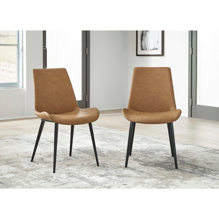 Modus Nicoya Upholstered Dining Chair in Buckskin Synthetic Leather and Black Image 1