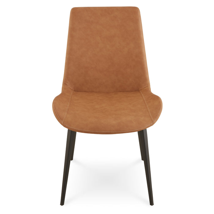Modus Nicoya Upholstered Dining Chair in Buckskin Synthetic Leather and Black Image 4