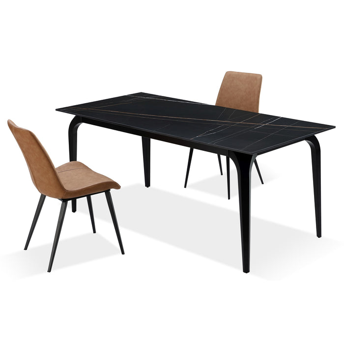 Modus Nicoya Upholstered Dining Chair in Buckskin Synthetic Leather and Black Image 6