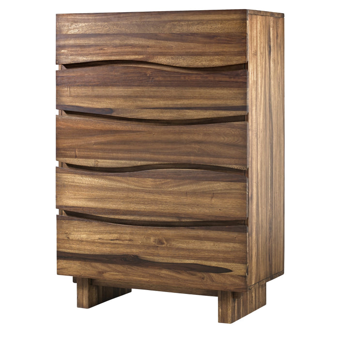 Modus Ocean Five Drawer Solid Wood Chest in Natural Sengon (2024)Image 3