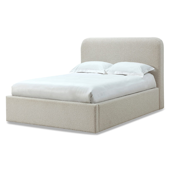 Modus Off-White Upholstered Platform Bed in Ricotta Boucle Image 4
