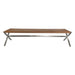 Modus One Modern Coastal Director's Style Leather Dining Bench in Cognac and Brushed Stainless SteelMain Image