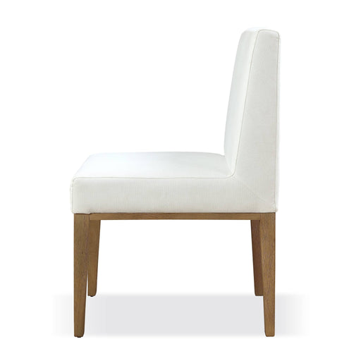 Modus One Modern Coastal Upholstered Dining Side Chair in White Pearl and Bisque Image 1