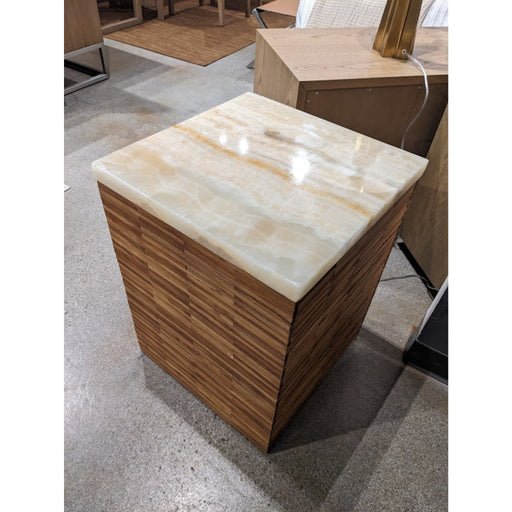 Modus One Stone Wood Tile End Table in Onyx and Solid TeakMain Image