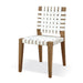 Modus One Woven Leather and Solid Wood Dining Side Chair in White and Bisque Main Image