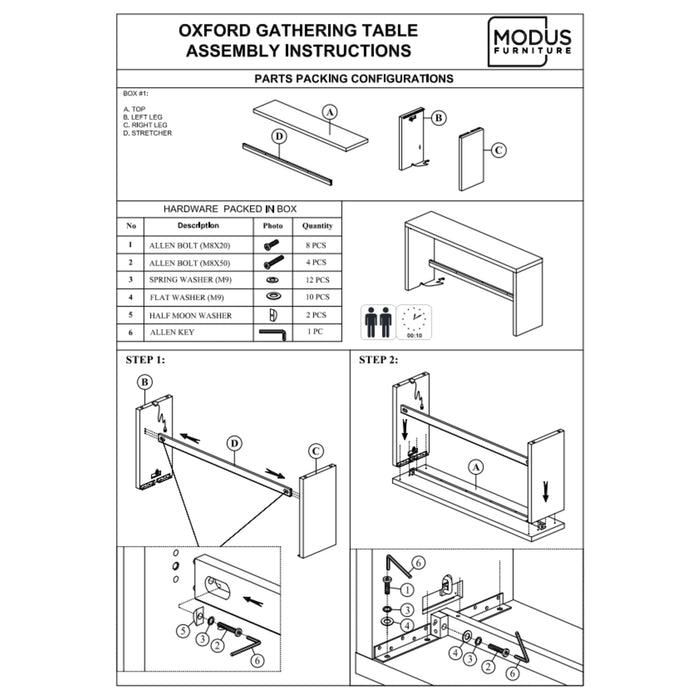 Modus Oxford Gathering Table with USB/Power in Basalt Grey Image 4