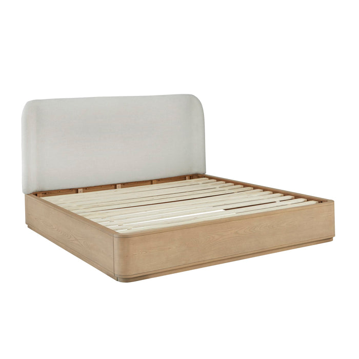 Modus Penny Upholstered Platform Bed in Buff Cream Ash and Oatmeal Linen Image 5