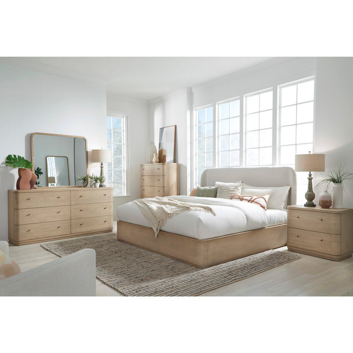 Modus Penny Upholstered Platform Bed in Buff Cream Ash and Oatmeal Linen Image 6