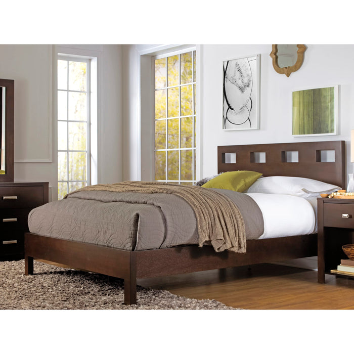 Riva Wood Bed in Chocolate Brown