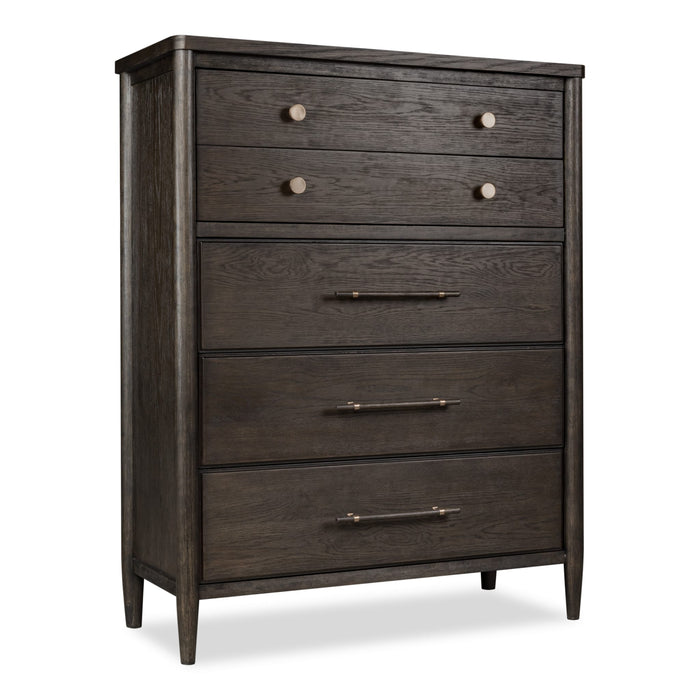 Modus Rockport Five Drawer Oak Wood Chest in Yin Image 1