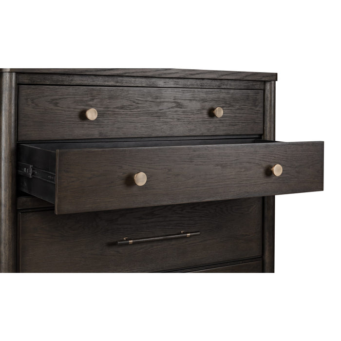 Modus Rockport Five Drawer Oak Wood Chest in Yin Image 4