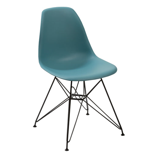 Modus Rostock Molded Plastic Wire Base Dining Chair in Reef Image 1