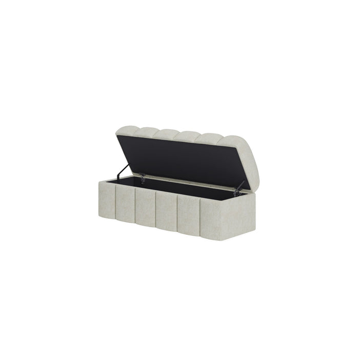 Modus Savage Upholstered Storage Bench in Sandy Chenille Image 2