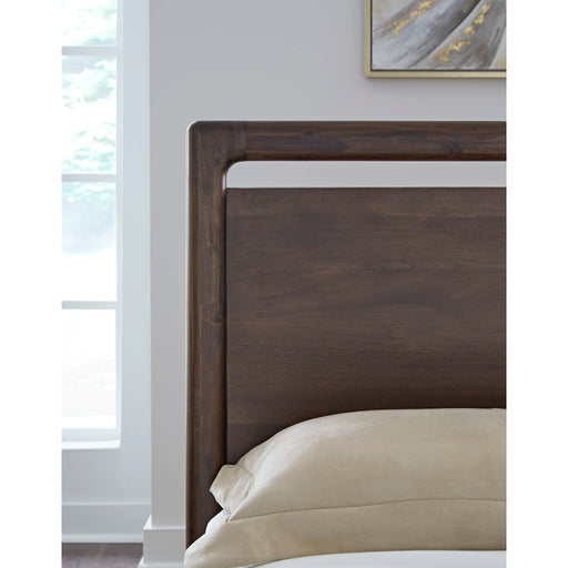 Modus Sol Acacia Wood Platform Bed in Brown Spice Image 1
