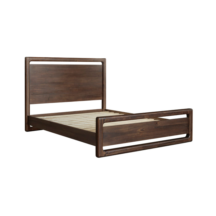 Modus Sol Acacia Wood Platform Bed in Brown Spice Image 7