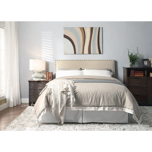 Modus Tavel Nailhead Upholstered Headboard in Toast Linen Image 1